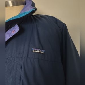 Patagonia Blue Zipped Hooded Ski/Snow Jacket XL